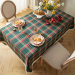 nappe table noël carreaux écossais vert rouge bleu clair classique réutilisable extérieur fêtes famille