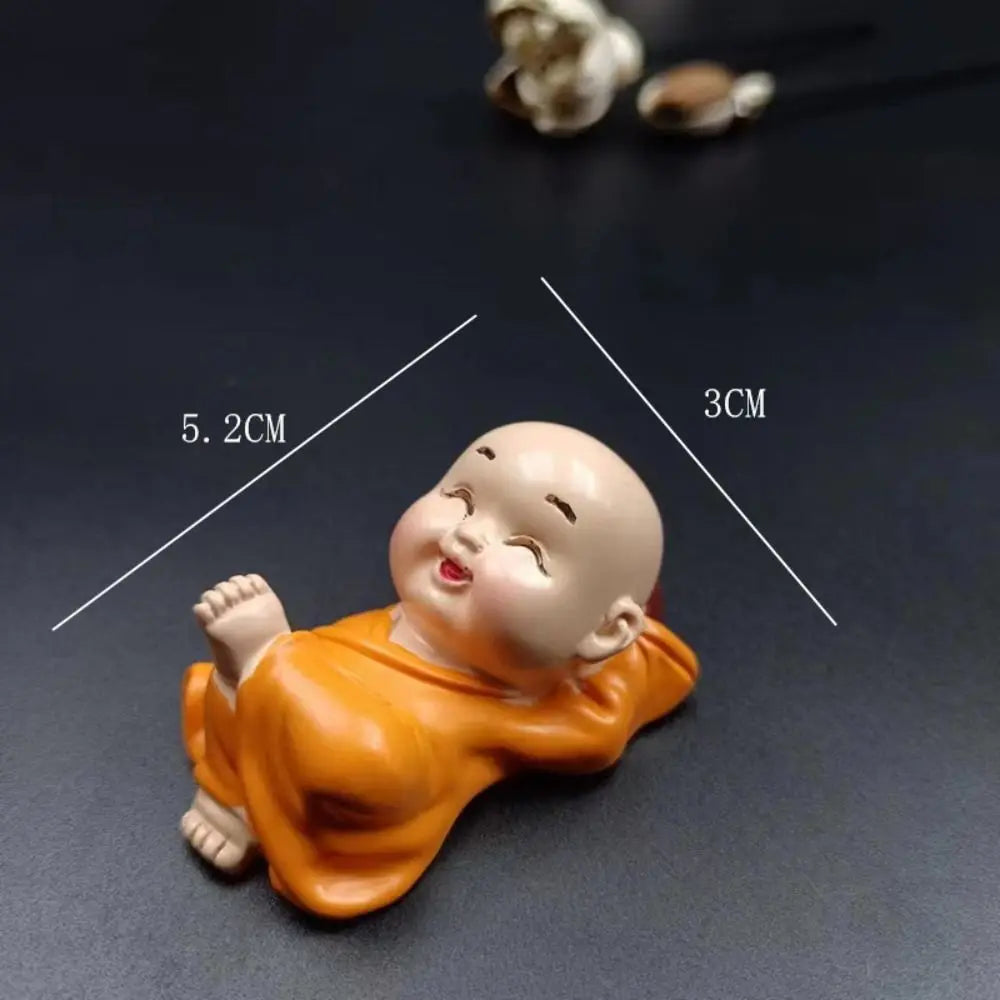 ornement résine figuratif bouddha varié décoration maison statuette mat opaque orange blanc