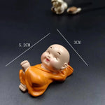 ornement résine figuratif bouddha varié décoration maison statuette mat opaque orange blanc