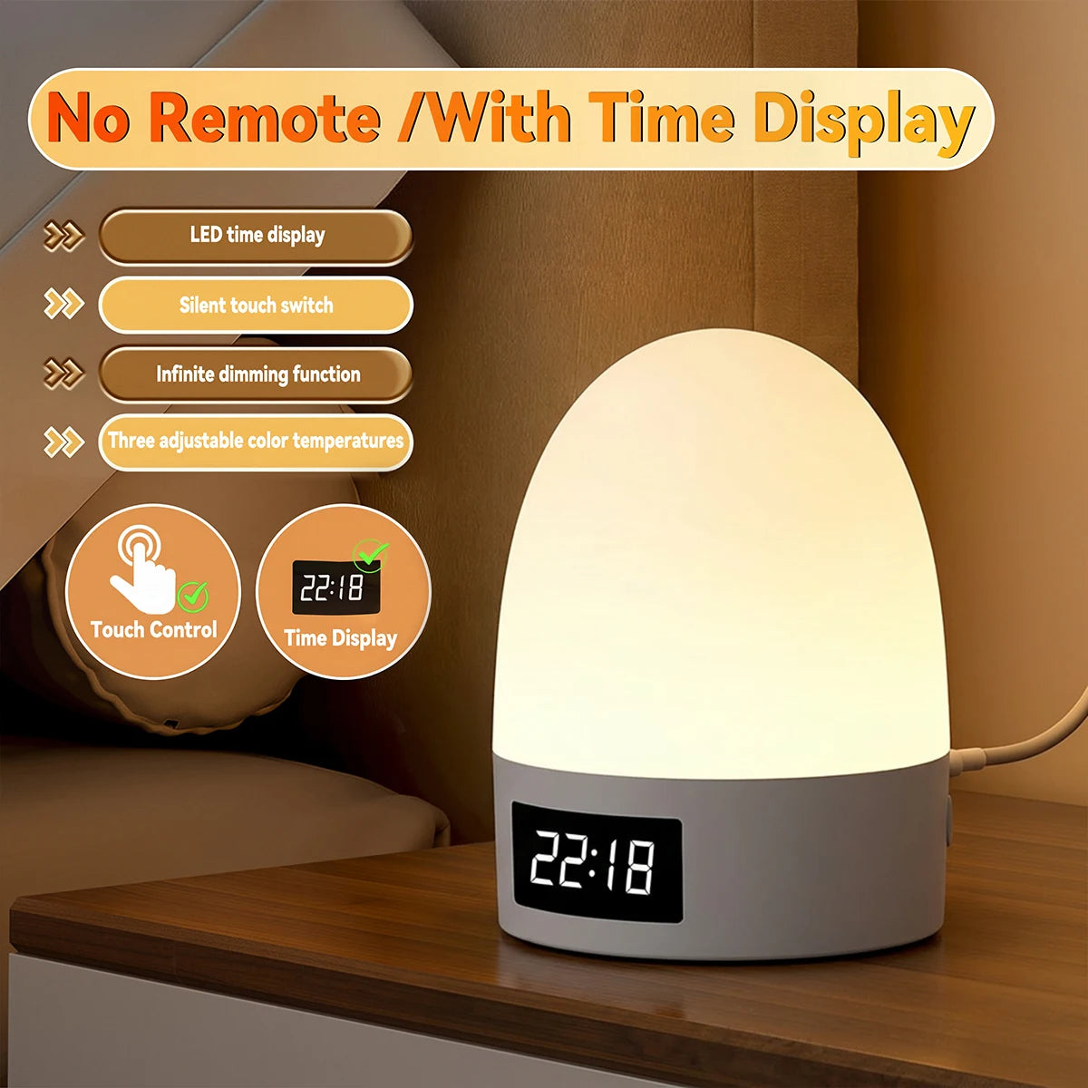 lampe table led touch control blanc gris moderne auto éteignante rechargeable usb