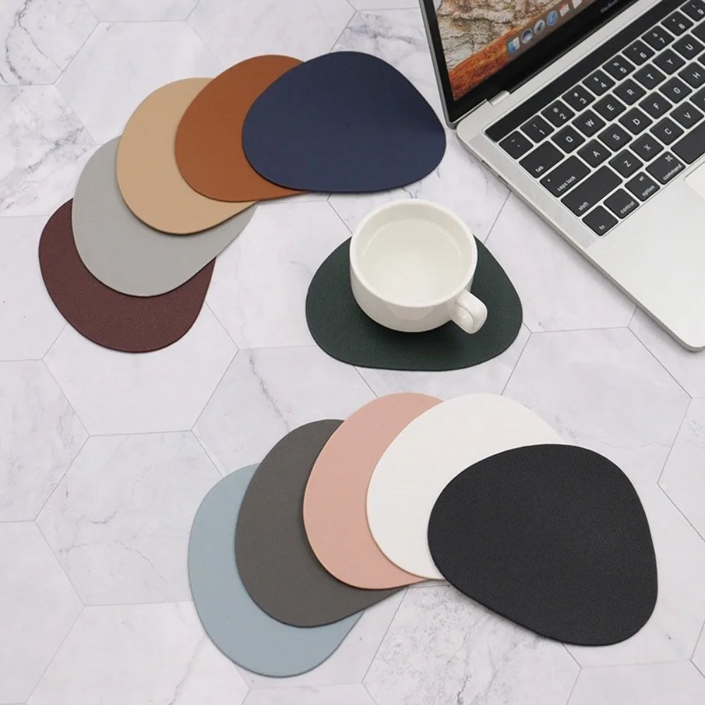tapis souris moderne marron gris noir beige bleu marine vert foncé simili cuir respectueux