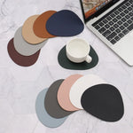 tapis souris moderne marron gris noir beige bleu marine vert foncé simili cuir respectueux