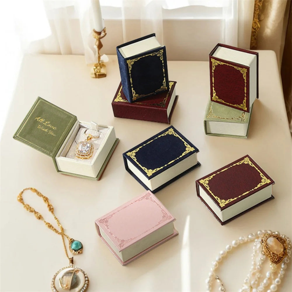 boîtes bijoux classiques velours couleurs pendentifs rangement portable vintage echangement echangement echangement echangement echangement