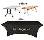 nappe table extensible spandex moderne noire bleu marine jaune verte rouge personnalisable mariage hôtelextérieur