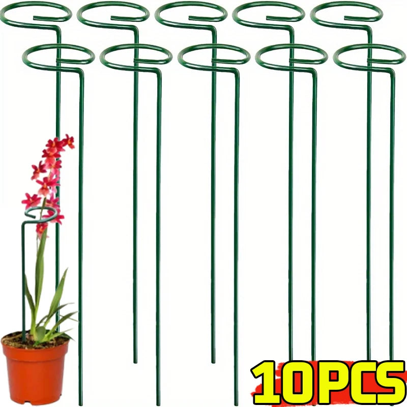 supports plantes métalliques vert simples modernes 35cm 45cm 55cm anneaux réutilisables jardin pot anti
