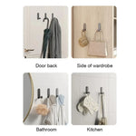crochets adhésifs murals modernes aluminium noir blanc gris suspendus serviettes clés kitchen