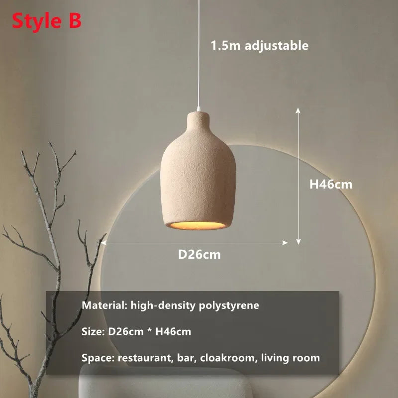 suspension lampes modernes polymère beige texture granulée opaques