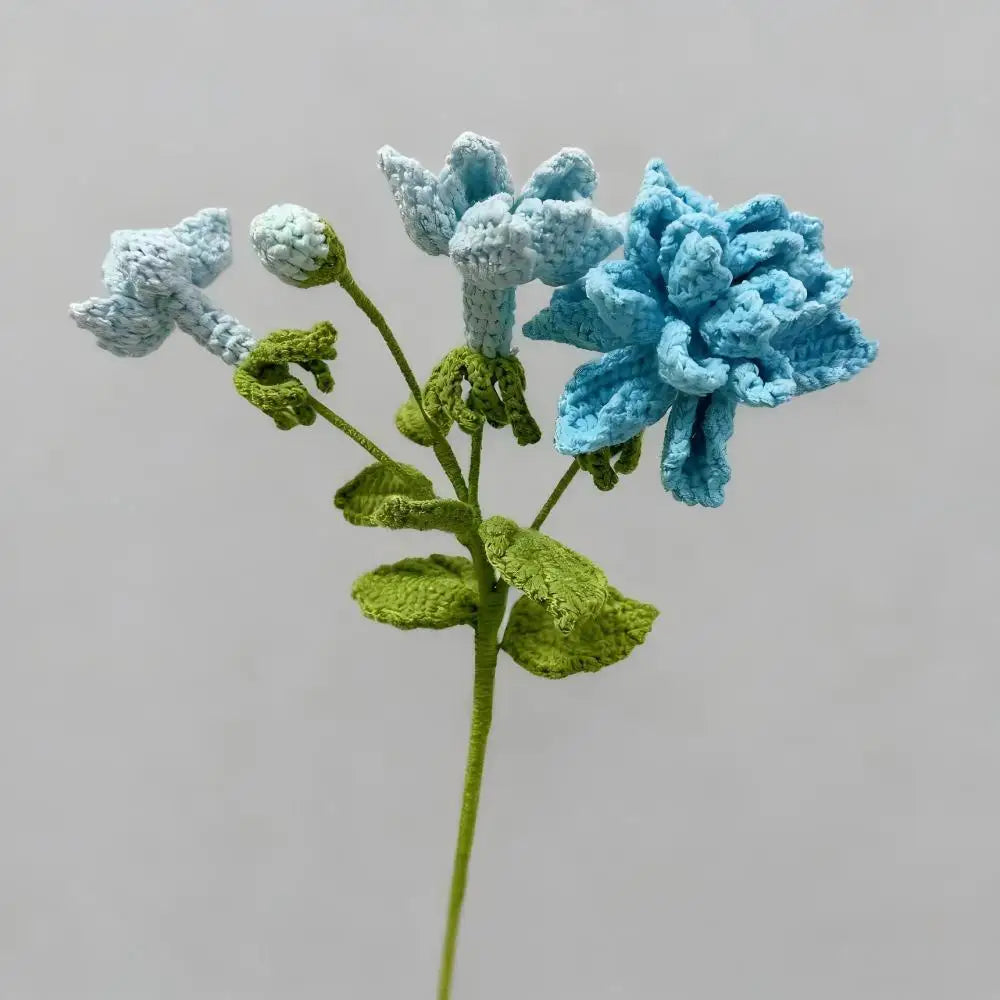 fleurs tricotées main rose rouge blanc bleu artisanat crochet decoration mariage fete valentin traditionnelle