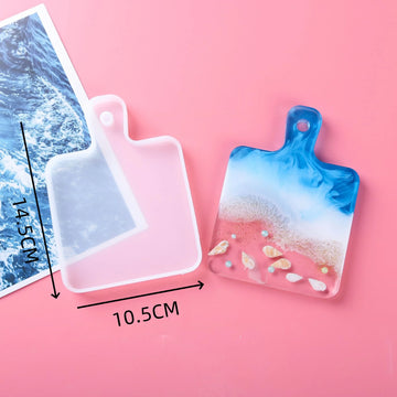 planche découper silicone bleu marbré moderne poignée grande taille service artisanat