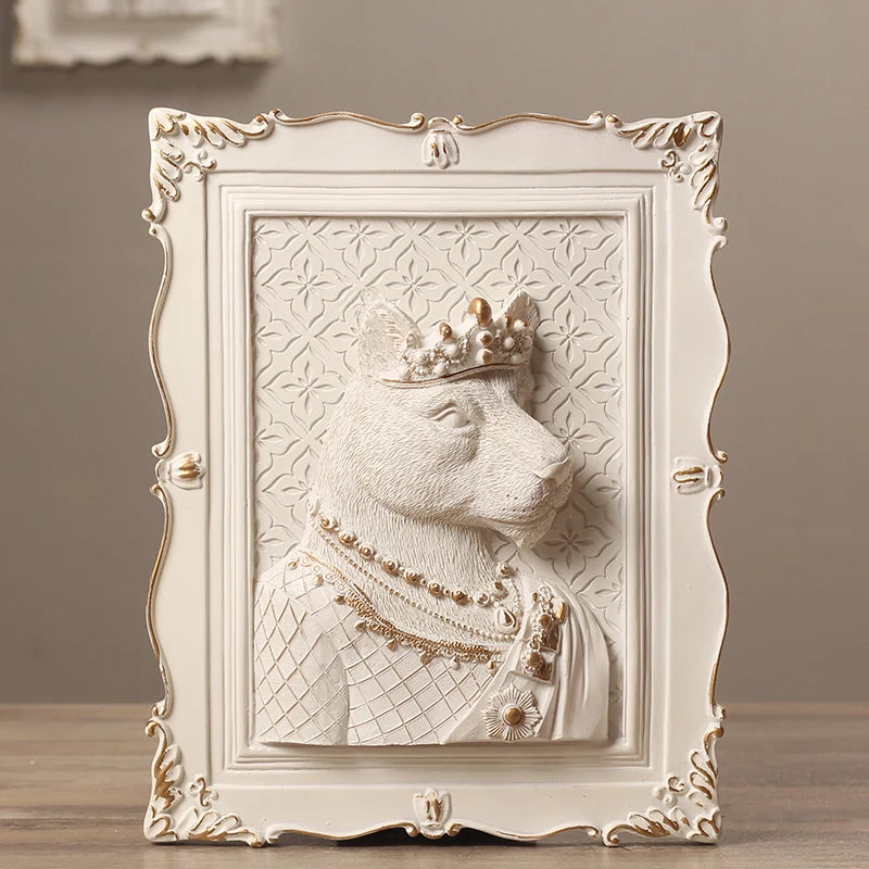 cadres decoratifs relief 3d animaux blanc classique baroque accessoires living room decoration