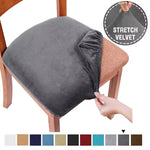 couvre siège chaise velours gris moderne adhésif mariage banquet salon plages fauteuilversible