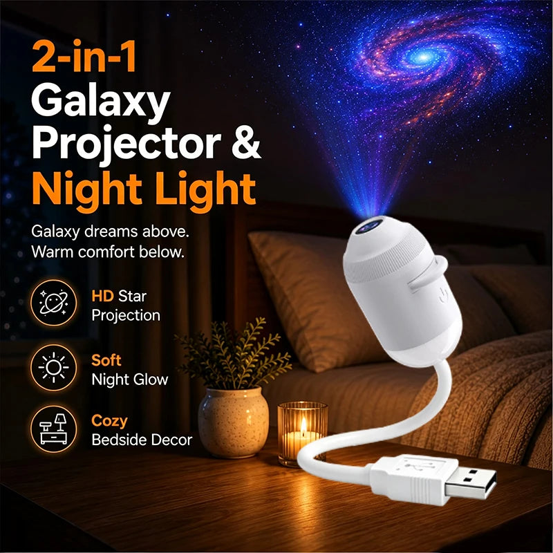 projecteur nuit blanc moderne tringle flexible interrupteur usb chambre coucher étoiles hd réglable fête