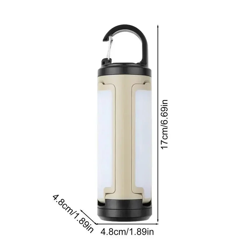 lampe camping pliable led moderne beige noir argenté crochet rechargeable usb