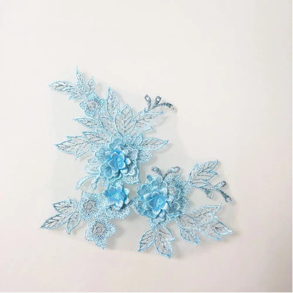 applique textile fleurs brodées doré clair mariage tissu microfibre 3d opaquement broderie fine