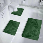 tapis bain antidérapant mousse mémoire forme feuilles palmier relief moderne vert foncé absorbant eau