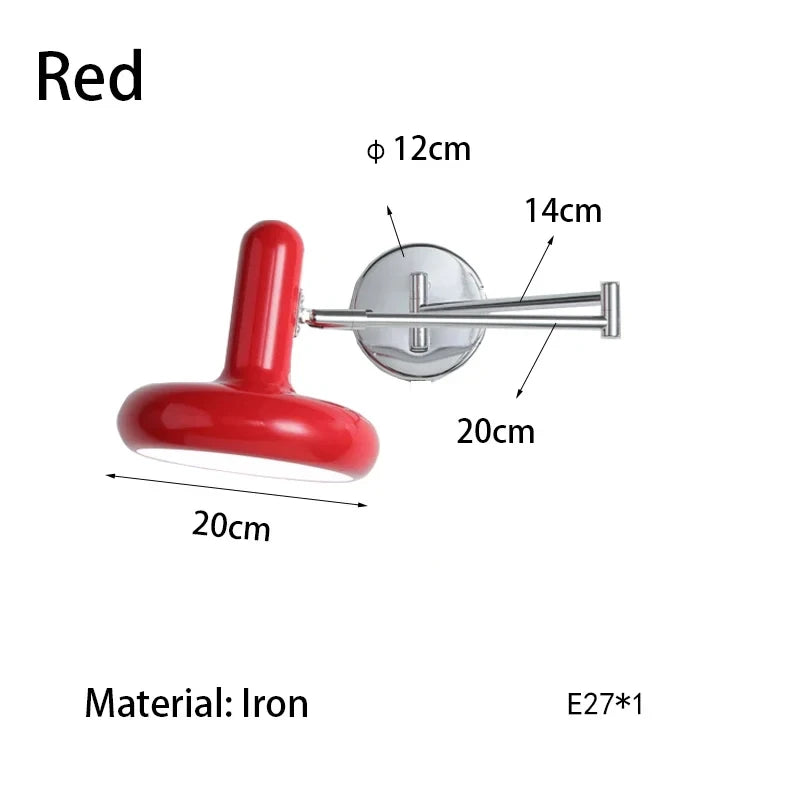lampe murale articulée crème moderne ampoule E27 réglable hauteur bas led