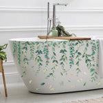 sticker mural adhésif feuilles fleurs botanique aquarelle decoration maison 64cm 104cm pieces