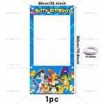 cadre photo vinyle pokémon pikachu happy birthday clips bleu blanc anniversaire décoration festive