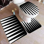 tapis bain moderne ensemble noir blanc adhésif tapis sol couvercle toilette minimaliste respectueux environnement