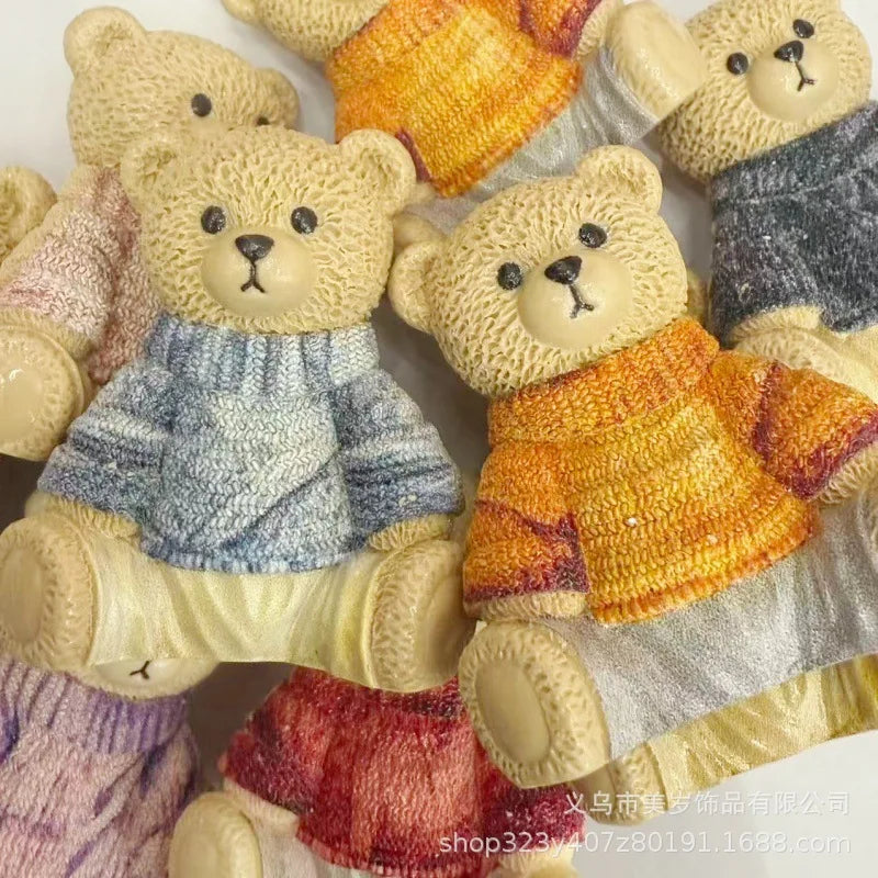 figurine résine ours peluche moderne détaillée couleur multiple décoration jardin anniversaire accessoire diy