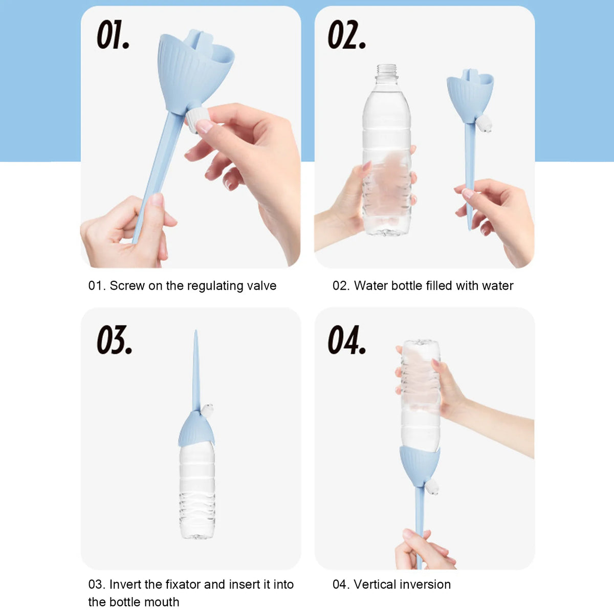 distributeur eau plante arrosage goutte goutte bouteille adhésif moderne kit pot fleur vert bleu