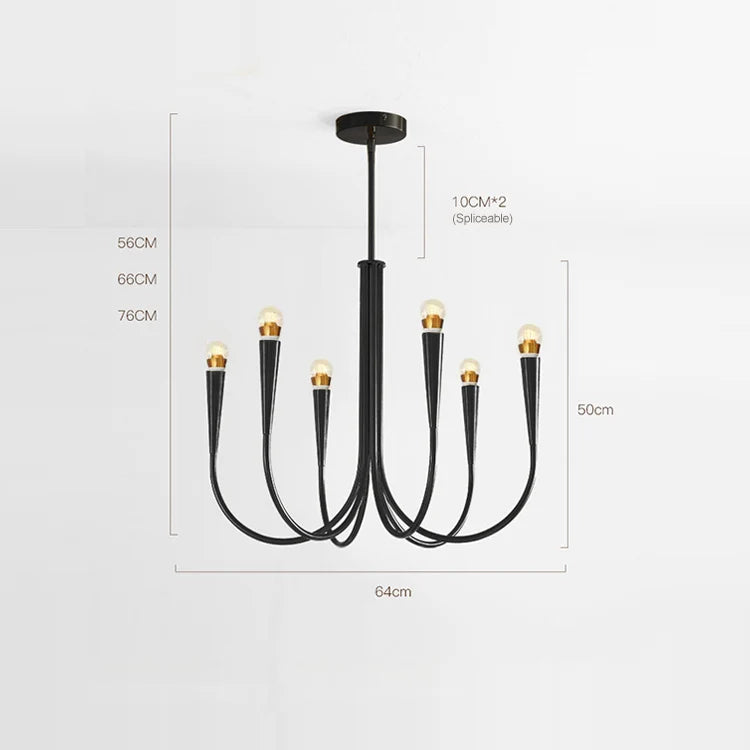 lustre contemporain or finition brillante minimaliste ampoules led salon chambre coucher decoration moderne