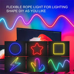 ruban led flexible multicolore moderne télécommande application chambre salon circulaire lumineux