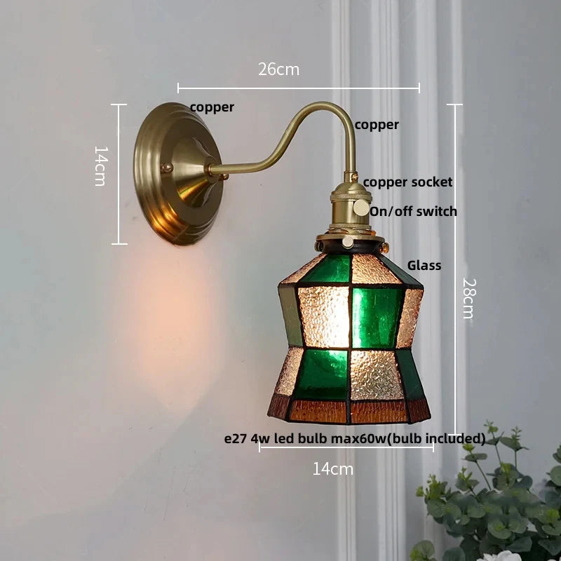 lampe suspension tiffany géométrique transparente couleurs variées triangles cercles vintage