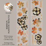 ruban décoratif multicolore fleurs puzzles adhésif vintage romantique scrapbook papeterie art fleurs imprimées
