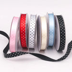 ruban polyester largeur 10mm pois blancs noir blanc rouge bleu clair unique opacité décoration