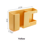 boîte rangement murale moderne double compartiment adhésif smartphone télécommande stylos blanc orange bleu