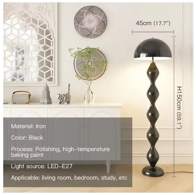 lampe sol moderne spirale verte rouge blanche grise bleue noire fer résine