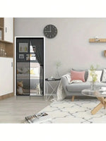 rideau porte magnétique noir maille fine moderne aimants corde rangement 100cm 210cm