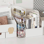 boîte rangement transparent moderne compartiments graphiques colorés réutilisable blanc fonctionnelle badges articles divers