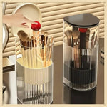 organisateur pinceaux maquillage transparent noir rayures moderne adhésif brosse éponge cosmétique rangement
