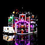 éclairage led construction lego arkham asylum affiches personnages ambulance portes plaques textes fantaisie sciencefiction