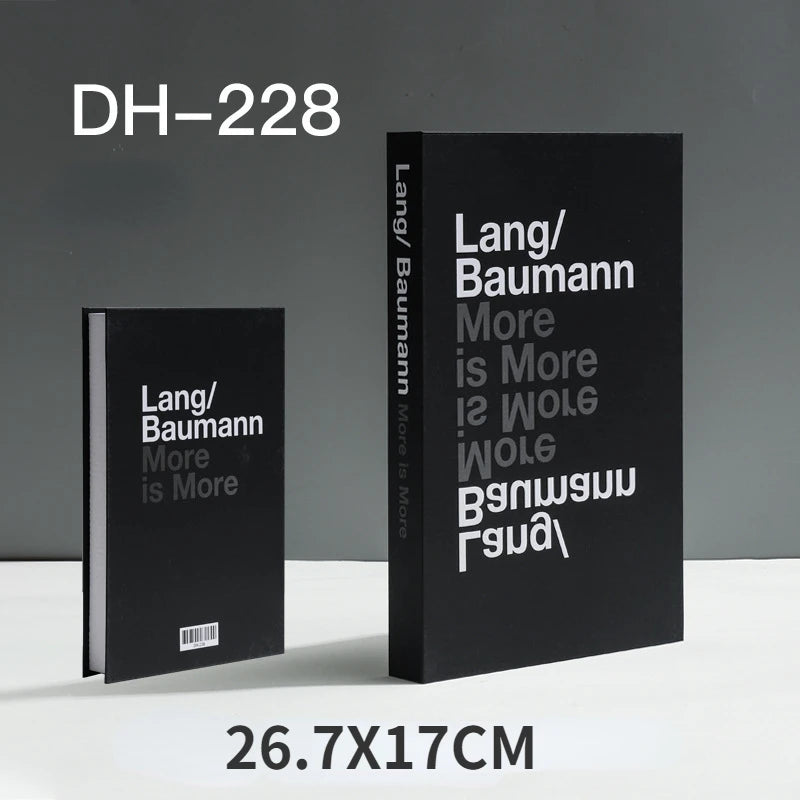 décoration moderne livre faux livres typographie minimaliste noir blanc gris