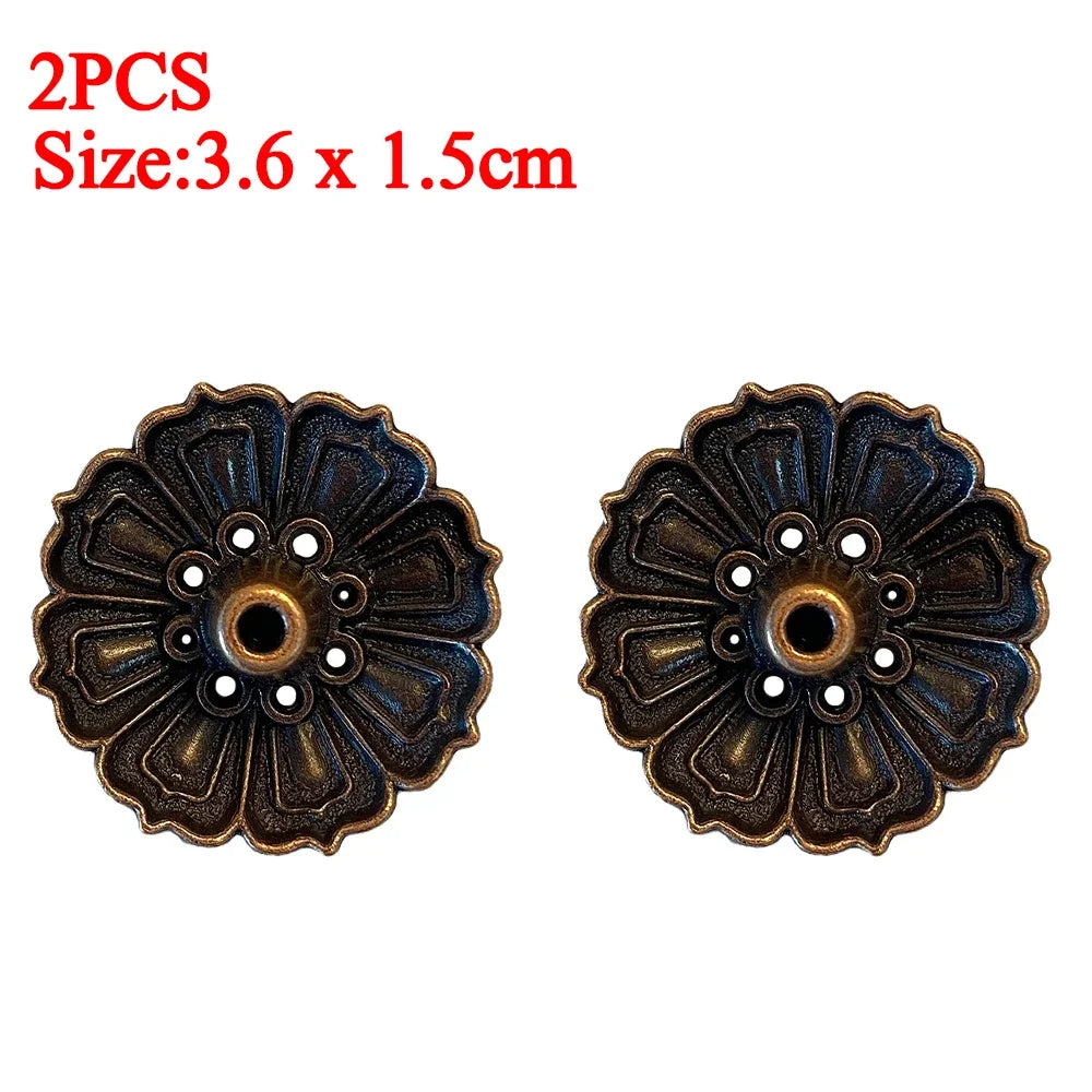 support encens fleur gravure bronze doré artisanal vintage salon yoga décoration bouddhiste