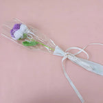 bouquet fleurs tricotées rouge jaune rose vert blanc anniversaire mariage décoration intérieure artisanal creative