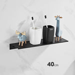 étagère murale adhésive aluminium moderne solo noir 30 40 50 60 cm