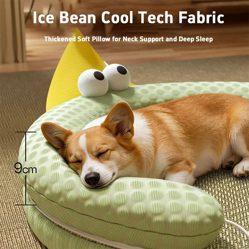 tapis rafraîchissant animal vert clair tissu moderne facile nettoyage été coussin chat chien