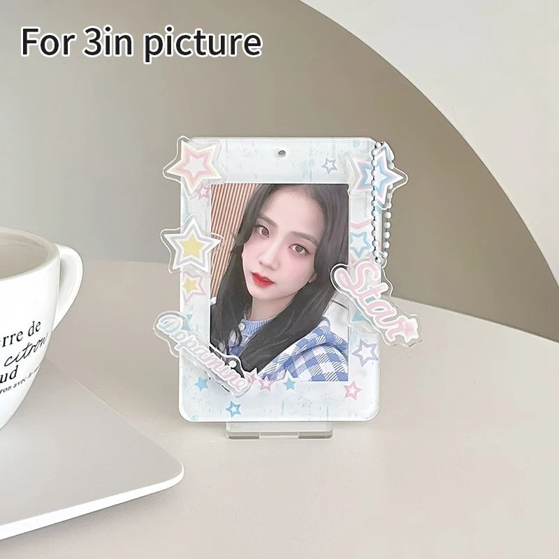 cadre photo acrylique transparent support carte kpop décor disque vinyle écouteurs coréen moderne