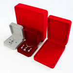 boîtes bijoux velours rouge gris rose bordeaux classiques rangement colliers boucles doreilles