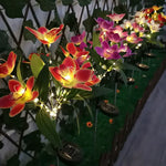 fleurs artificielles led solaire rouge jaune rose blanche orange jardin extérieur