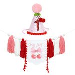 guirlande festivite couronne numerale deco chambre enfant motif pompon boho couleur neutre festive