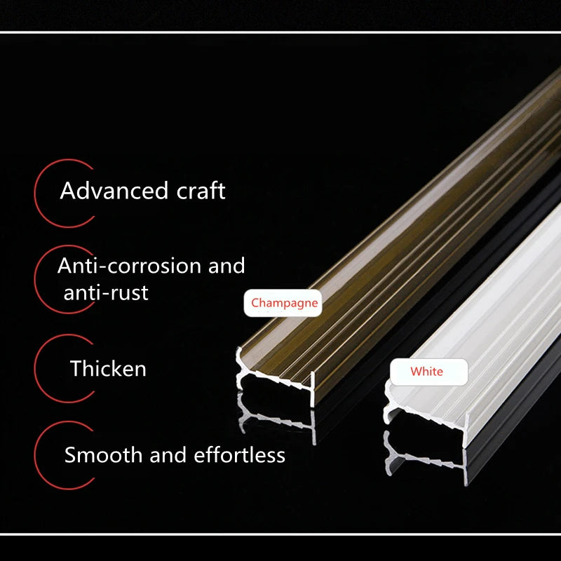 rideau rail courbé flexible blanc moderne rainures horizontales roulettes support mural