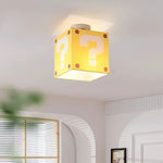 lampe moderne jaune question mark points rouges ludique lumière enfants chambre