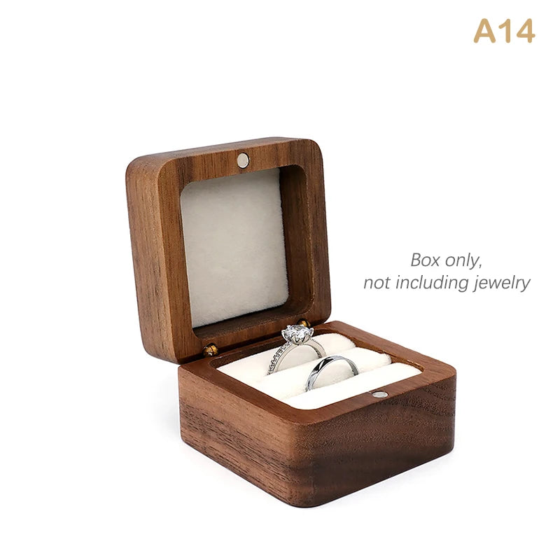 boîtes bijoux bois foncé coffret rangement classique coussin intérieur vis anneaux emballage présentation mariage