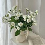 bouquet fleurs artificielles roses soies feuilles verte intérieur mariage anniversaire décoration champêtre minimaliste