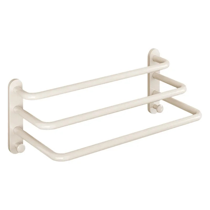 porte serviettes mural blanc moderne double barres aluminium fixations serviettes brosse